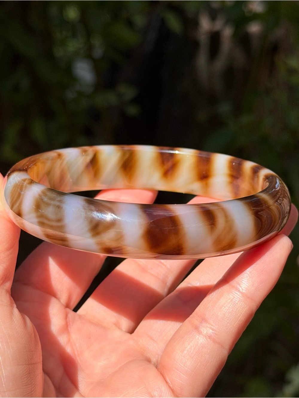72mm inner diameter natural brown banded agate bangle Palo